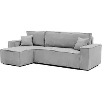 Idohome Canapé d'angle, canapé d'angle avec fonction sommeil - montage universel à droite/à gauche - Canapé-lit moderne & ensemble de canapés couleur : gris clair Paris Poso 110