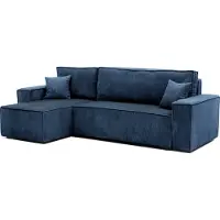 Idohome Canapé d'angle, canapé d'angle avec fonction sommeil - montage universel à droite/à gauche - Canapé-lit moderne & ensemble de canapés couleur : bleu Paris Poso 05
