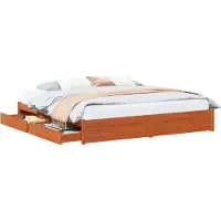 vidaXL Cadre de lit brun cireux 200 x 200 cm pin massif