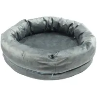Letti Lit pour animaux domestiques Soffy Ring 50x6 cm gris - Lit confort premium pour chiens & chats, 100 % latex, rond, hydrofuge, respirant