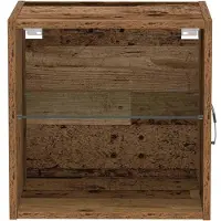 vidaXL Étagère flottante avec lumière LED Marron 40 x 28,5 x 40 cm