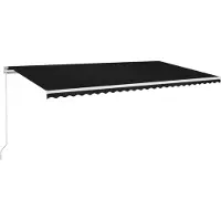 vidaXL Store manuel rétractable avec LED 600x350 cm Anthracite