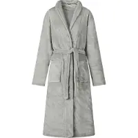 vidaXL Robe de bain sans capuche Gris s Flanelle