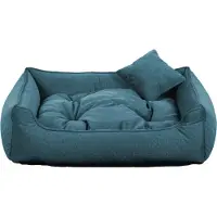 Palkar COMFY lit rectangulaire pour chien, bleu - 100 cm x 75 cm