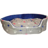 Palkar Lit ovale pour chien SWEEDEN, gris bleu - 60 cm x 40 cm