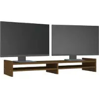 vidaXL Support d'écran marron miel 100x27x15 cm pin massif