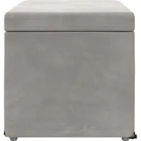vidaXL Tabouret gris clair 61 x 41 x 40 cm, velours et bois d'ingénierie
