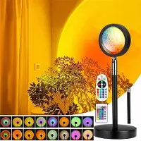 Zimilo Lampe Sunset, lampe solaire, avec 2 télécommandes, pivotante à 180°, RGB 16 couleurs, 4 modes d'éclairage, accessoires pour photos, 23,6 x 9,9 cm, noir