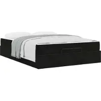 vidaXL Lit avec matelas, 2 pièces, velours noir