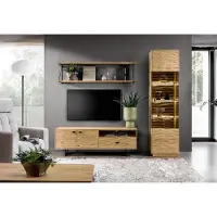 Xl Moebel Gmbh Wohnzimmer Set Modern TV-Lowboard Medienmöbel Braun Wandregal