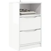 vidaXL Table de chevet avec tiroir Blanc brillant 40 x 30 x 467 cm