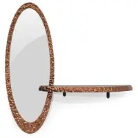 AEA Miroir ovale design Miroir en verre tagère stylée 2pcs