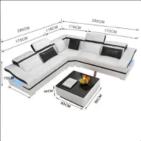 Xl Moebel Gmbh Canapé d'angle LForm table basse coin cuir ensemble table salon L Form 2pcs