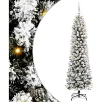 vidaXL Sapin de Noël artificiel Blanc 150 cm PVC, métal et plastique