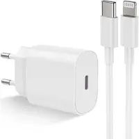 IK-Handelsgruppe Chargeur iPhone 14 13 12 11 X Pro Max Plus Adaptateur Prise Bloc d'alimentation Câble de recharge USB Type C
