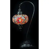 Halay Sfeerverlichting Lampe de table en verre mosaïque coloré Ø 13 cm, hauteur 39 cm - Lampe turque et orientale