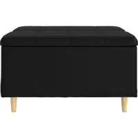 vidaXL Coffre de rangement en forme d'ottomane, noir, 80 x 80 x 45 cm, similicuir