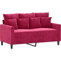 vidaXL Canapé 2 places vin rouge 120 cm velours