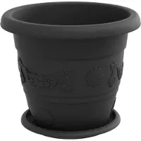 vidaXL Pots de plantes 6 pcs Noir Ø 26 x 21.5 cm Plastique
