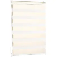 Everbrent Blumtal Store double 60 x 155 - 195cm - store à enroulement Klemmfix, stores pour fenêtres sans percer, store à enroulement pour fenêtres & portes, ivoire