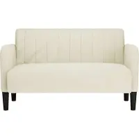 vidaXL Canapé deux places crème 109 cm velours