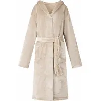vidaXL Peignoir avec capuche Beige xxl Flanelle