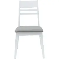 vidaXL - 2 chaises de salle à manger, bois massif d'hévéa, blanches, 43 x 54 x 89 cm