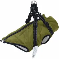 vidaXL Manteau pour chien vert olive L28 Polaire et polyester