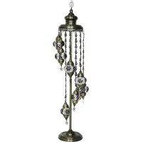 Halay Lampadaire mosaïque orientale violet foncé 160 cm Douille E14 pour éclairage TL/LED
