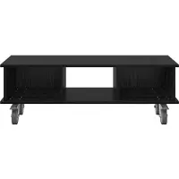 vidaXL Support TV 100 x 35 x 35 cm, noir, imitation chêne, panneau de fibres de bois