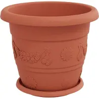 vidaXL Pots de plantes 6 pcs Rouge brique Ø 26 x 21.5 cm Plastique
