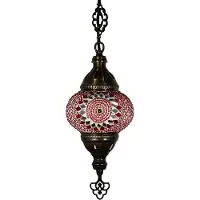 Halay Suspension mosaïque d'Asie orientale (lampe turque) Ø 13 cm, fabriquée à la main en verre, 40 watts, longueur 78 cm