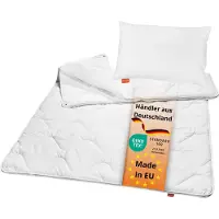 Sleepling Ensemble de literie pour lit bébé comprenant une couette 4 saisons de 100 x 135 cm et un oreiller de 40 x 60 cm, 100% microfibre, lavable, idéal pour le sommeil