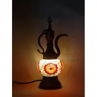 Halay Lampe de table mosaïque d'Asie orientale (ibrik turc) Ø 13 cm, fabriquée à la main, hauteur 38 cm, pour ampoule E27 jusqu'à 40 watts