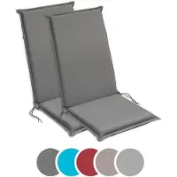 Sleepling - Set de 2 coussins pour chaise de jardin, 120 x 50 cm, 6 cm d'épaisseur, gris