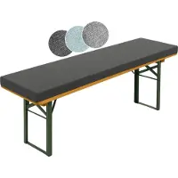 Sleepling Surface de banc pour la bière 220 x 25 cm, gris foncé, épaisseur 4 cm, avec boucles de maintien pour la fixation, extra épais,