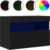 vidaXL Meuble mural pour télévision, 60 x 30 x 40 cm, noir, imitation chêne