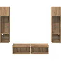 vidaXL Meuble mural TV, 6 pièces, bois stratifié imitation chêne artisanal