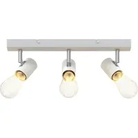 vidaXL Spot de plafond avec spots Blanc 38 x 6,5 x 11,5 cm Métal