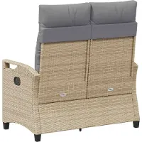 vidaXL Banc de jardin avec coussins Beige et gris clair 105 x 60 x 112 cm