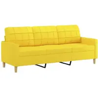 vidaXL Ensemble de canapés 2 pièces avec coussins Tissu jaune clair