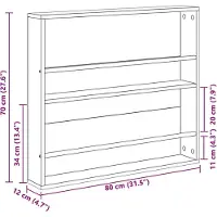 vidaXL Étagère de rangement avec étagère, 2 pièces, chêne fumé, 80 x 12 x 70 cm