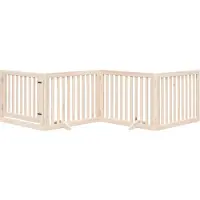 vidaXL Grille pour chien avec porte Pliable 4 panneaux 320 cm bois de peuplier