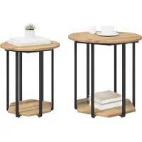 vidaXL Ensemble de tables d'appoint 2 pcs Marron 50 x 50 x 50,5 cm