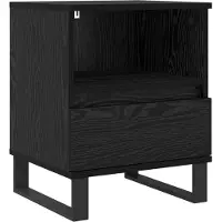 vidaXL Armoire de lit Chêne noir 40 x 35 x 50 cm Bois d'ingénierie