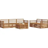 vidaXL Ensemble de salon de jardin 6 pièces en bois d'acacia massif, finition naturelle