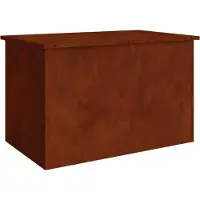 vidaXL Coffre de rangement pour jardin en acier, 80 x 50,5 x 50 cm, aspect rouillé
