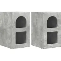 vidaXL Table de chevet 2 pcs Gris béton 29,5 x 35 x 50 cm