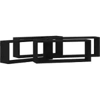 vidaXL Étagères murales avec étagère 4 pcs Chêne noir 60 x 15 x 23 cm