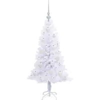 vidaXL Sapin de Noël artificiel avec 150 LED Blanc 120 cm PVC et Acier